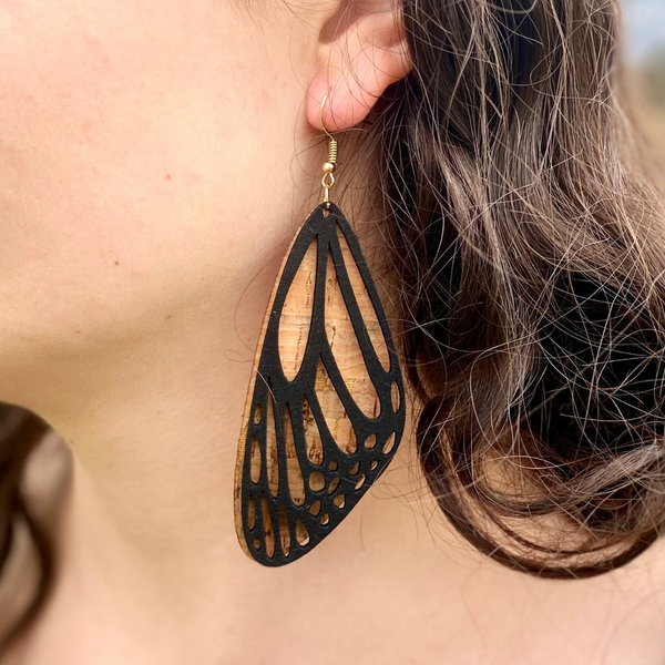 #102 Wholesale Monarch butterfly wings earrings